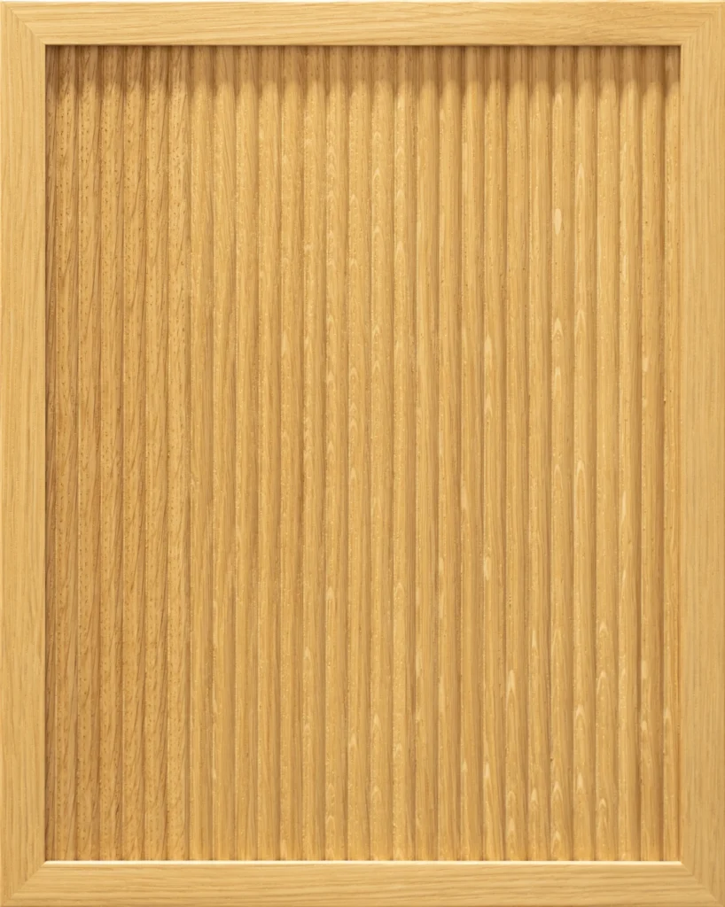 Giovanna Reeded Rift White Oak Clear cabinet door