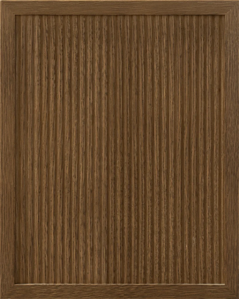 Giovanna Reeded Rift White Oak Java cabinet door