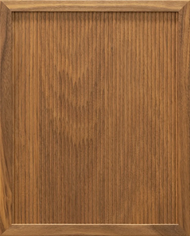 Giovanna Reeded Walnut Clear cabinet door
